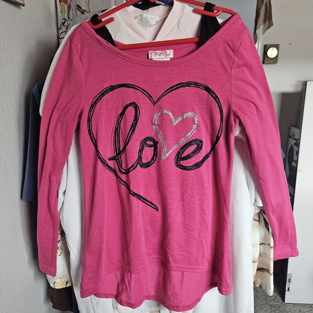 Girls' Pink Fleurish Girl Long Sleeve